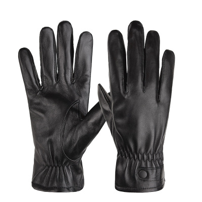 匹牧 PM-PST-018 真皮手套加绒保暖防风防滑 基本款黑色带扣 均码 单位:双