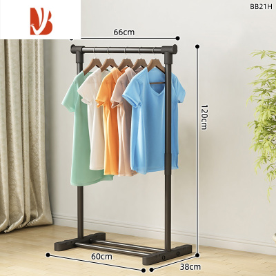三维工匠晾衣架落地卧室内网红家用阳台挂衣架折叠宿舍简易凉晒衣服杆架子
