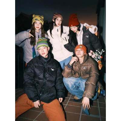 年冬季新款短款棉服女腊肠狗魔术贴棉衣时尚情侣款休闲外套潮