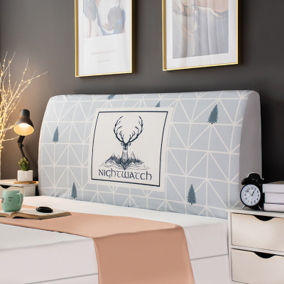 床头套罩北欧风格全包通用防尘软包保护床靠背简约现代木 森林鹿 高度50-65*长度120cm通用款