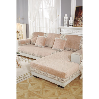 家柏饰(CORATED)皮沙发坐垫子北欧式风格12加厚毛绒全包一套罩防滑定做靠背l