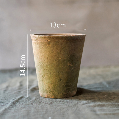 美帮汇自然生长青苔红陶花盆经典素朴日式风格种植器皿杂货花园 F 大