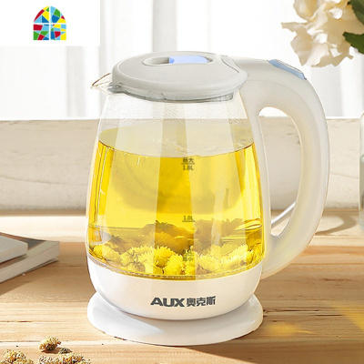 玻璃电热烧水壶做水家用透明自动断电大容量小煲煮水器泡茶 FENGHOU 蓝色