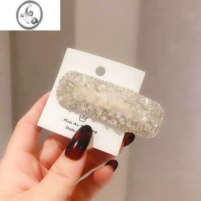 JiMi日韩网红发卡简约珍珠侧边夹刘海发饰女孩头水晶后脑勺碎发夹