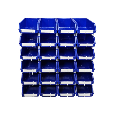 翌嘉YJ4121764 斜口组合式零件盒收纳分类货架型盒箱 蓝色 24只装 810*343*1030