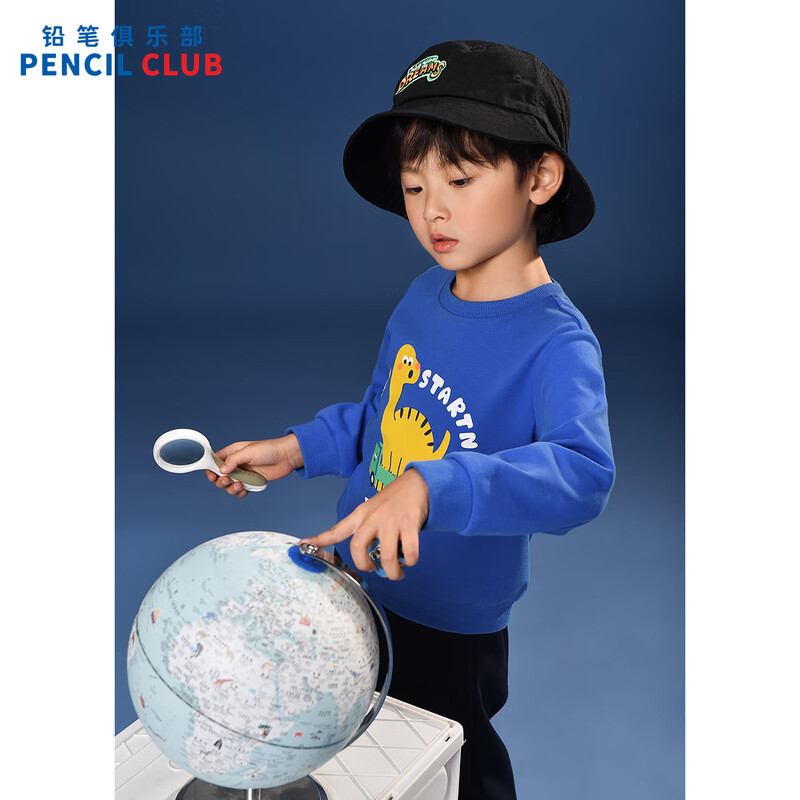 [新品5折价:55元]铅笔俱乐部童装2025秋装新款男小童卫衣宝宝圆领百搭长袖儿童印花T恤