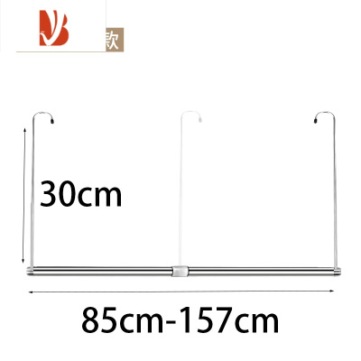 三维工匠不锈钢晒被子器阳台晾衣器免打孔伸缩晾衣杆单杆防盗网晒衣架