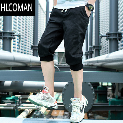 HLCOMAN短裤男夏季外穿韩版潮流薄款宽松五分休闲束脚运动七分中裤哈伦裤