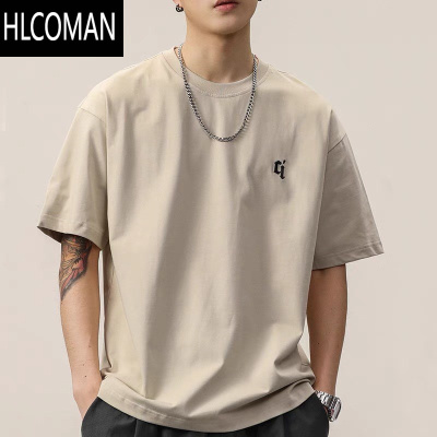 HLCOMAN230G精梳美式夏季男短袖潮牌宽松半袖简约体恤打底衫上衣