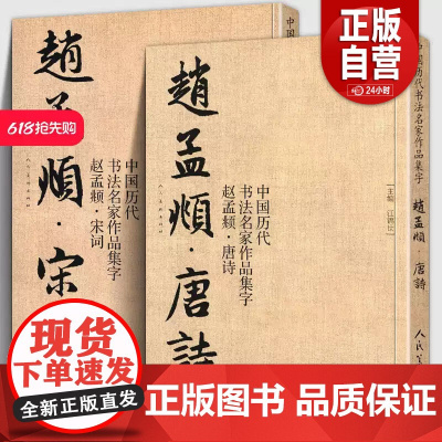 全套2册 赵孟頫宋词+唐诗 中国历代书法名家作品集字 繁简对照毛笔临帖集字古诗词赵孟俯行书楷书行草字帖临摹范本大字版人民
