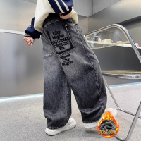 男童加绒直筒裤冬季新款中大童裤子帅气儿童冬装牛仔裤加厚潮_200
