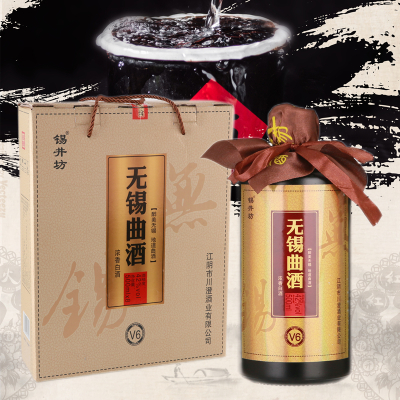 八瓶带礼袋 锡井坊无锡白酒浓香醉美无锡地道曲酒V6