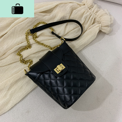 今年流行的菱格水桶包春夏百搭ins小包包女包新款2020单肩斜挎包NEW LAKE女斜挎包