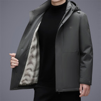 脱卸纳米貂毛内胆连帽羽绒服男士冬季新款中长中年羽绒服保暖外套_310