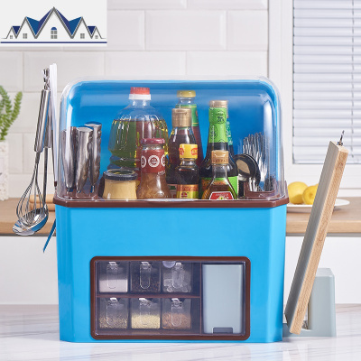 厨房置物架调料用品收纳盒瓶罐刀筷用品收纳整理架多功能家用大全 三维工匠