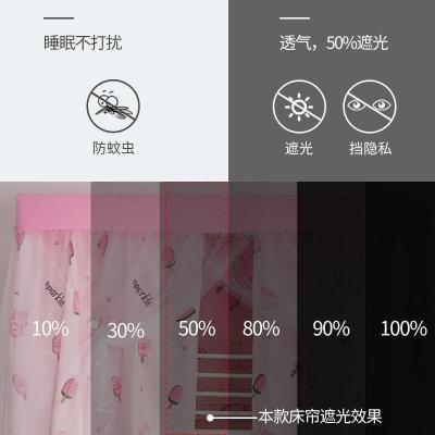 美帮汇带支架 床帘蚊帐一体式学生宿舍寝室上铺上下铺女遮光布风窗帘