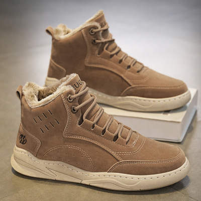 高帮运动棉鞋秋冬上新绒面加绒加厚保暖户外雪地棉鞋冬季男鞋