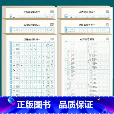 点阵6款各2本 [正版]1-6年级笔画笔顺练字帖小学生点阵控笔训练偏旁高频字帖硬笔书法本每日一练字本儿童幼儿园一年级入门