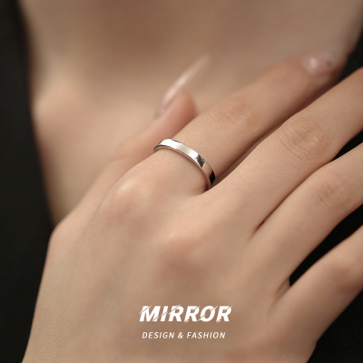 999纯银光面戒指女指环小众设计简约尾戒关节戒手饰学生送女朋友老婆情人节七夕生日礼物