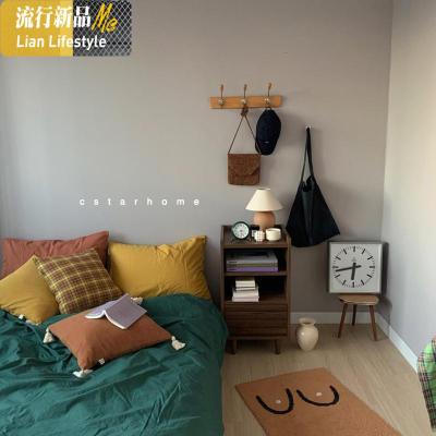 自留推荐ins风复古彩色床品套件单人床单被套双人棉四件套 三维工匠