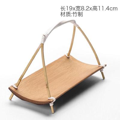 家柏饰(CORATED)竹制提梁茶巾架家用功夫茶道零配毛巾置物架复古提篮收纳架z