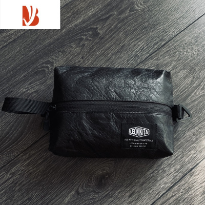 三维工匠杜邦纸纸巾盒 收纳包简约ins 抽纸盒黑化露营车载挂袋 碳黑色-户外织带款