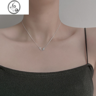 JiMi925银银海豚项链女轻奢小众设计高级感2023年新款锁骨链颈链