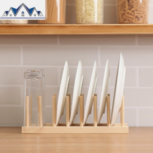 实 厨房收纳木质水杯碟沥水架托盘子架子置物架放盘子盒 三维工匠 默认颜色