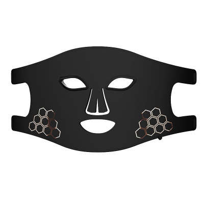 新款硅胶光疗面膜仪 家用LED光子嫩肤美容面罩红外彩光电子光谱美容仪 黑色