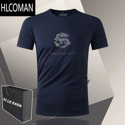 HLCOMAN时尚公鸡短袖t恤男装夏季冰丝莫代尔ins潮牌宽松大码圆领休闲短袖