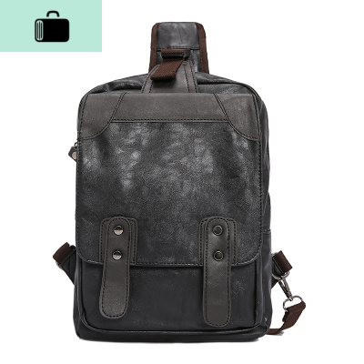 大容量休闲胸包男包单肩包男士斜挎包胸前包韩版潮流男包潮包新款NEW LAKE 黑色腰包男