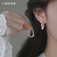 925纯银针多巴胺彩色碎银耳环女小众轻奢高级感新款耳钉夏天耳饰送女朋友老婆情人节七夕生日礼物