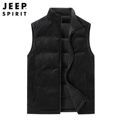 JEEPspirit马甲男冬季新款背心无袖外穿羽绒服保暖立领外套7555