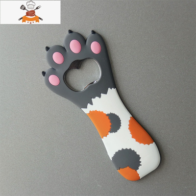 啤酒开瓶器起盖器创意猫爪起子启瓶器冰箱贴磁力起瓶器家用开酒器 敬平 灰爪起瓶器