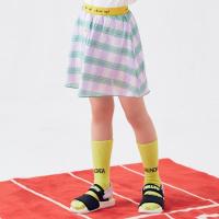 [2件2折价:29]moomoo童装女中童短裙儿童内衬裙子夏季新款洋气轻薄格子彩条半裙