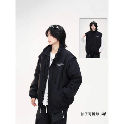 袖子可拆卸男女同款棉服女年冬季时尚加厚保暖情侣装宽松外套