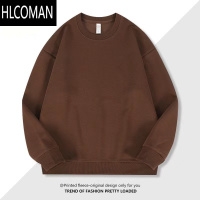 HLCOMAN420克加绒加厚卫衣男士圆领套头上衣纯色T恤青年长袖外套