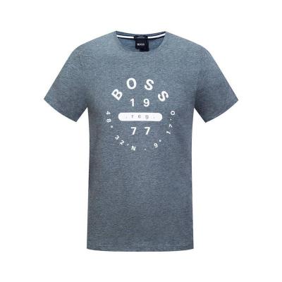 Hugo Boss纯棉徽标圆领短袖T恤男简约百搭舒适透气夏季服装