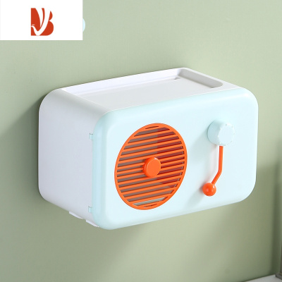 三维工匠卫生间纸巾盒置物架厕所壁挂式免打孔防水挂墙式卷纸筒厕纸抽纸盒 简约款 - 清新绿[抽卷纸通用]送无痕贴