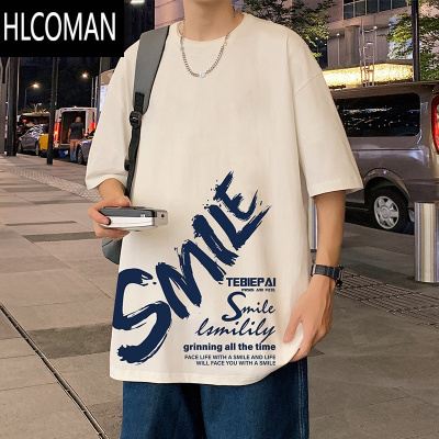 HLCOMAN潮牌短袖t恤男夏季体恤oversize小众高街美式宽松上衣ins