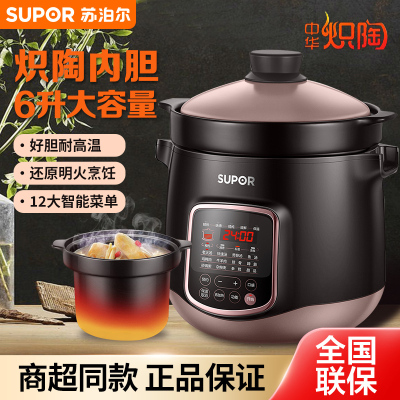 苏泊尔(SUPOR)电炖锅电炖盅煲汤锅炖汤锅煮粥锅十二大特色功能炽陶老火汤电炖锅DG60YC13