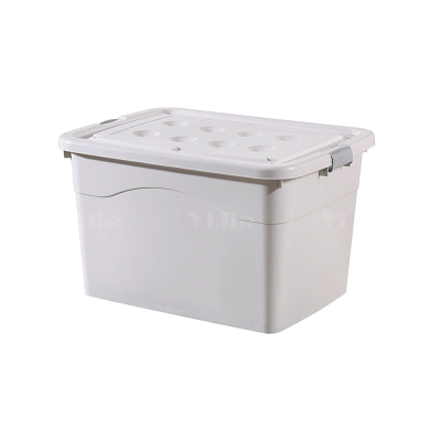 翌嘉YJ4120525 塑料收纳箱带盖子储物整理箱存放箱 白色 800*590*480