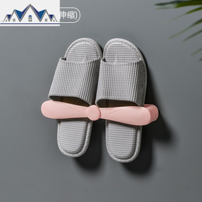 浴室卫生间拖鞋架壁挂免打孔可伸缩后收纳放厕所沥水鞋挂架 三维工匠收纳层架