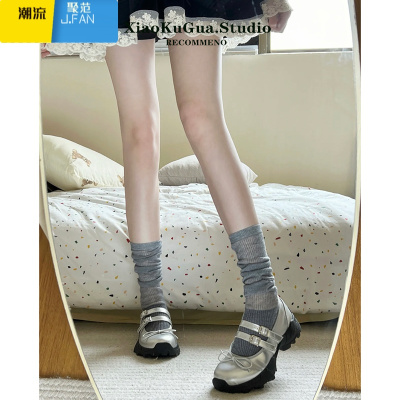 聚范银色单鞋女2024新款厚底玛丽珍女鞋配裙子甜酷芭蕾风浅口小皮鞋子