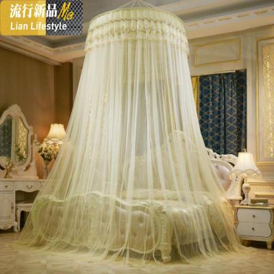 圆顶吊顶蚊帐落地1.2m床双人家用床公主风免安装1.5米吸顶文帐子 三维工匠