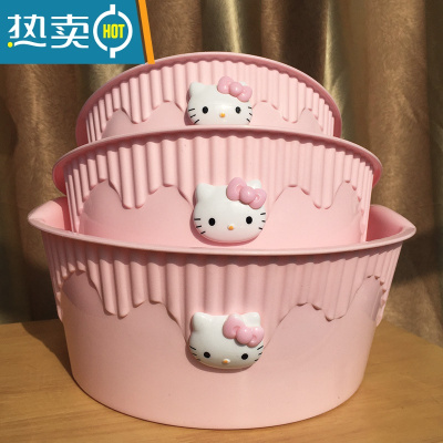 敬平家用洗脸盆儿童卡通加厚可爱宝宝洗脚盆卫生间pp盆厨房塑料蔬果盆
