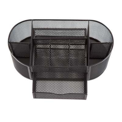 齐心 B2001 金属笔筒椭圆 234*115*102mm 黑色