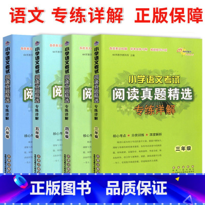 3-6年级全套(4本) 小学通用 [正版]2025版小学语文考试阅读真题精选专练详解三四五六年级上册下册全套4册 345