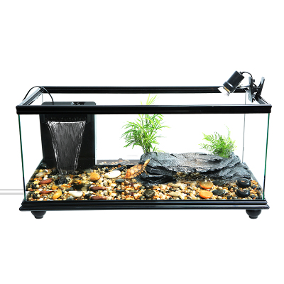 乌龟缸大型底部排水龟缸带晒台免换水玻璃鱼缸生态饲养缸宠物龟箱