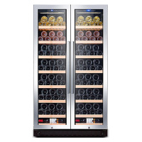 尊堡BJ-635 红酒柜恒温酒柜家用商用冷藏冰吧茶叶冰箱双门大容量 不锈钢满配酒柜款